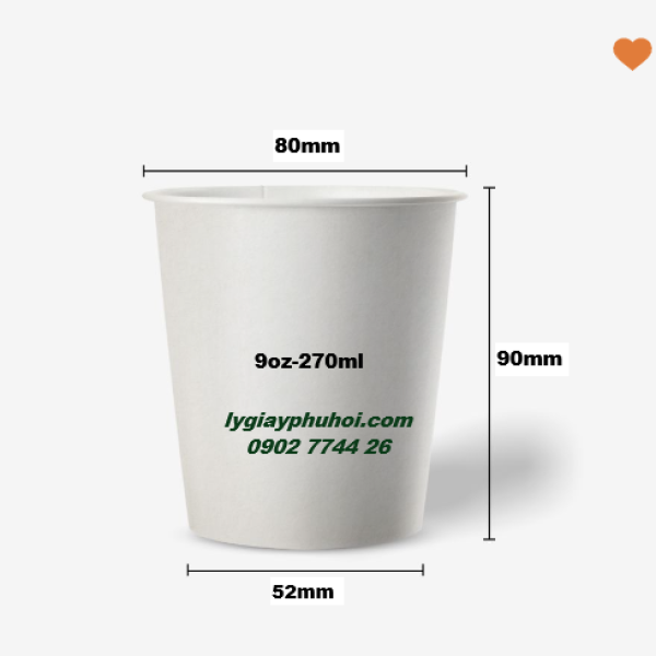 Cốc giấy dùng 1 lần 9oz-270ml